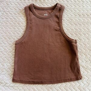 Anthropologie Maeve Ribbed Brown Sleeveless Top